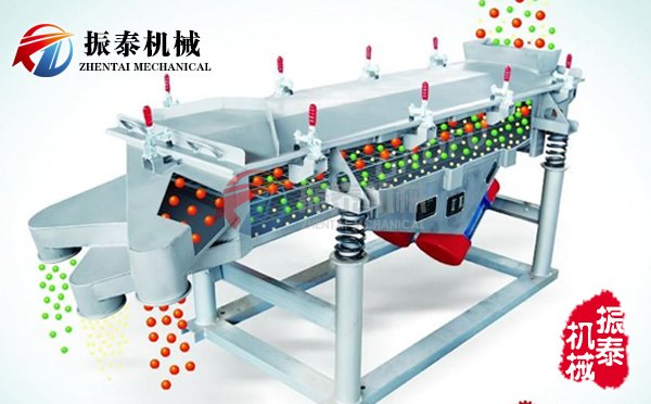 直線振動篩篩分物料示意圖